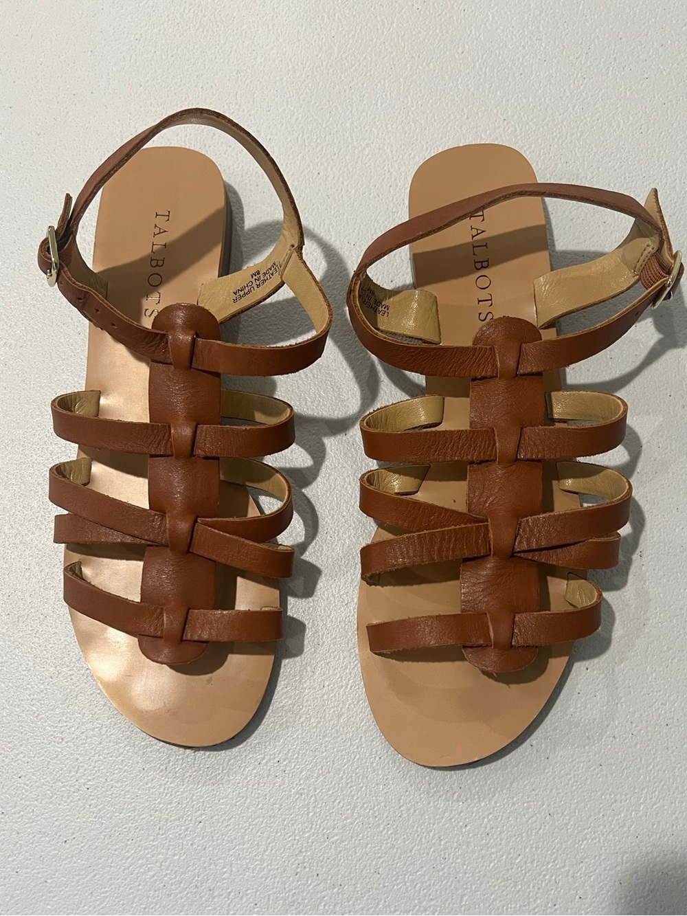 Talbots Brown Leather Strappy Gladiator WOMENS Sandals 8M
